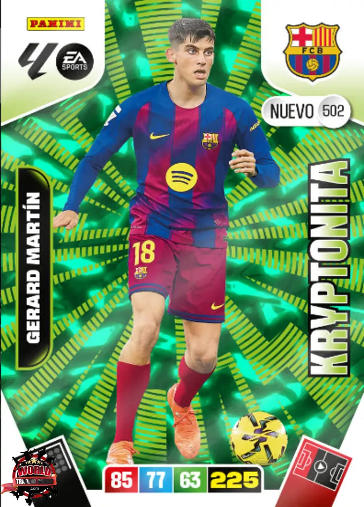 #502 | Adrenalyn XL | La Liga | 2025-2026 | Gerard Martín | FC Barcelona | Kryptonita Nuevo