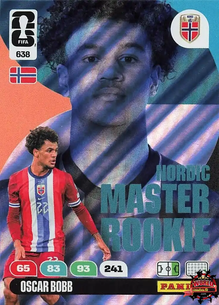 #638|Panini|Adrenlyn XL|FIFA World Cup|2026|Oscar Bobb - Master Rookie|Nordic Edition