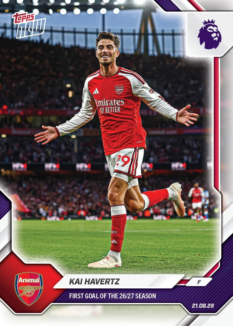 2026-27 | Topps | Now | Premier League | Kai Havertz | Base | #001 | BAJO PEDIDO | ENVÍO 30 días aproximadamente desde la fecha de compra.