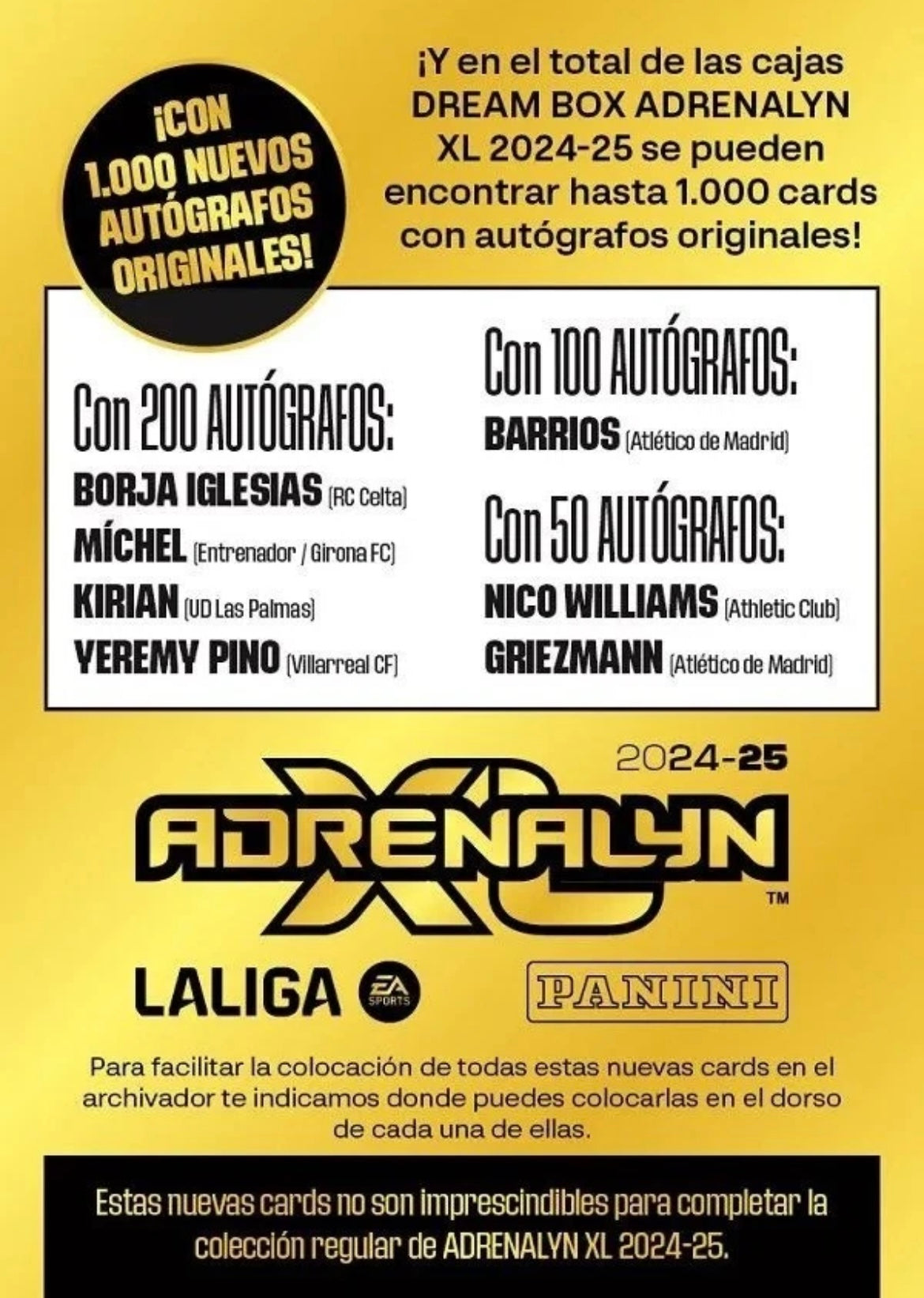 Checklist - Panini Adrenalyn XL La Liga 2024/2025 PLUS - Dream Box Balon de Oro Dynasty