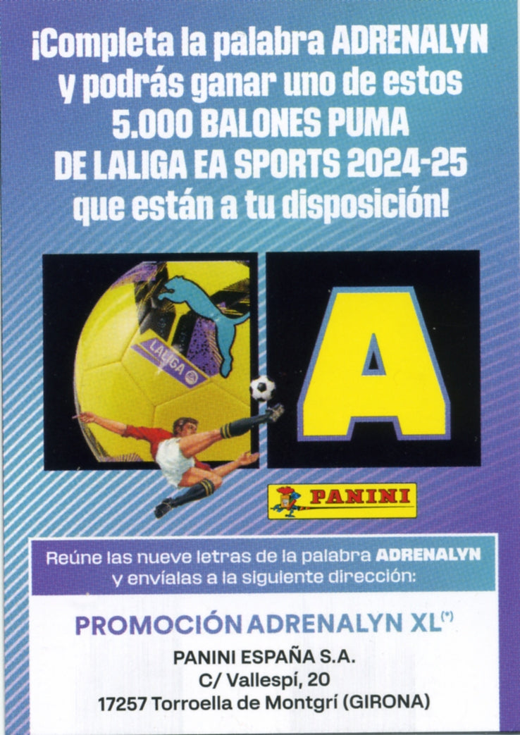 Letra Balón Liga - Letra "A" - Panini Adrenalyn XL La Liga 2024/2025