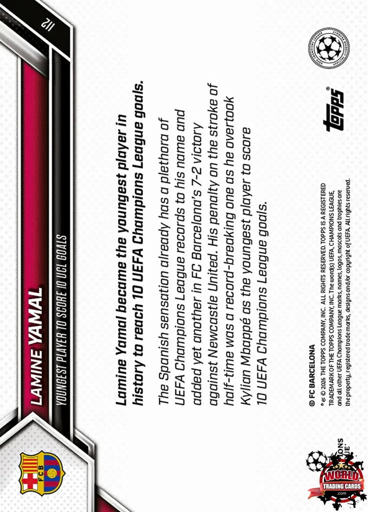 Topps | NOW | UCL | 2025-26 | # 112 | Lamine Yamal
