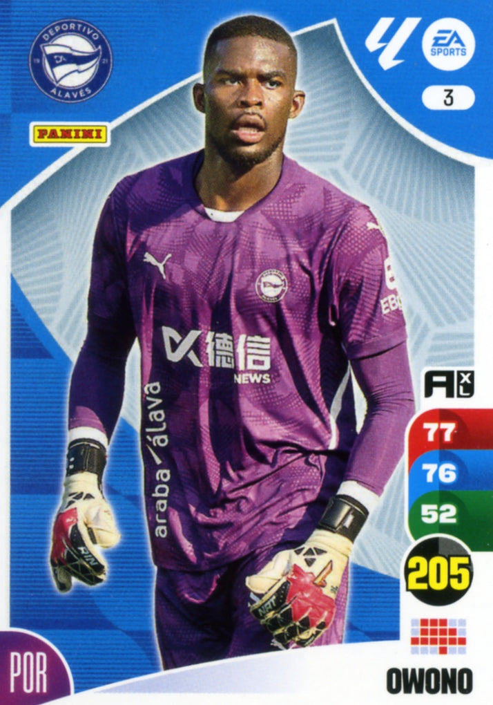Panini Adrenalyn XL La Liga 2024/2025 - #003 - OWONO - ALAVÉS - 1ª Edición, Cromo RAW