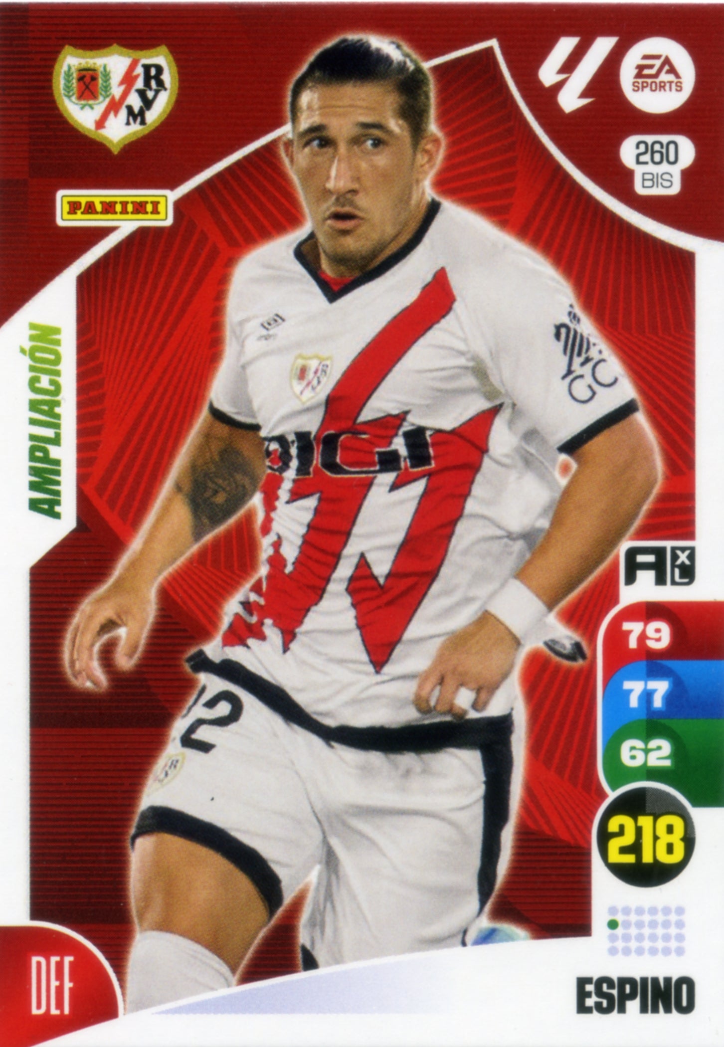 Panini Adrenalyn XL La Liga 2024/2025 - #260 BIS - ESPINO - RAYO VALLECANO - AMPLIACIÓN - Cromo RAW
