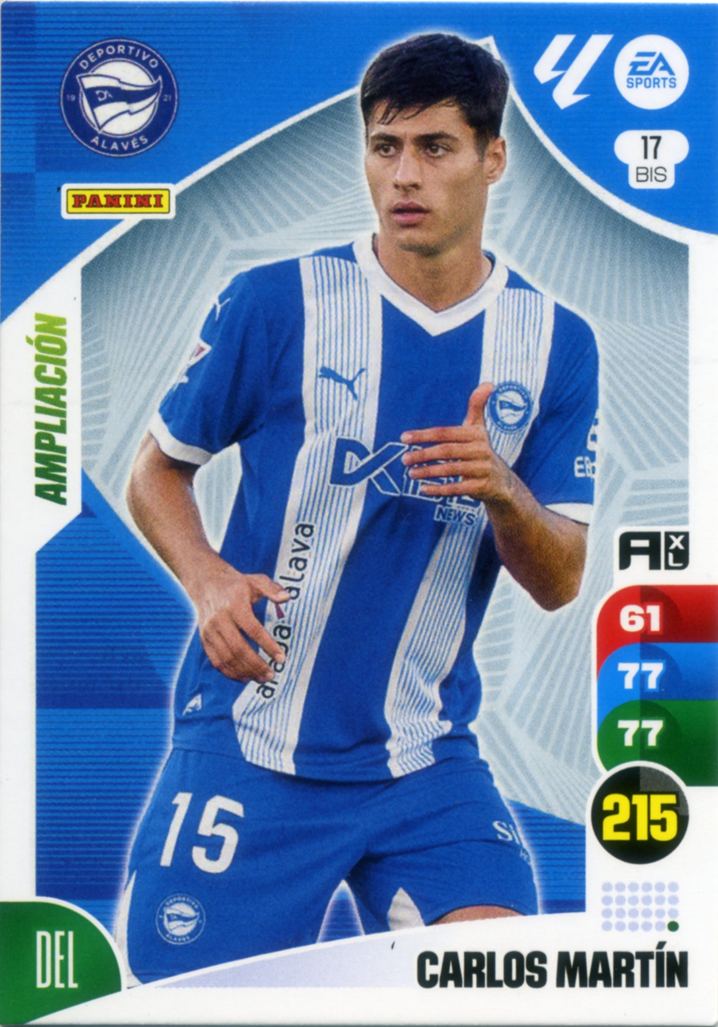 Panini Adrenalyn XL La Liga 2024/2025 - #017 BIS - CARLOS MARTÍN - ALAVÉS - AMPLIACIÓN - Cromo RAW