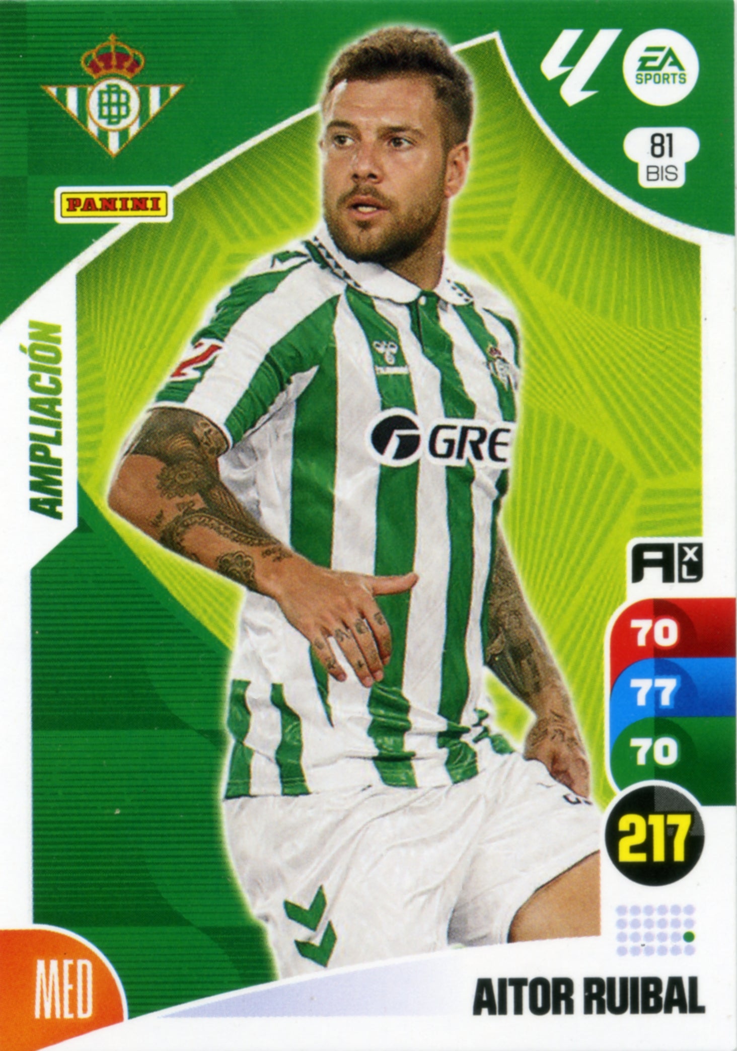 Panini Adrenalyn XL La Liga 2024/2025 - #081 BIS - AITOR RUIBAL - BETIS - AMPLIACIÓN - Cromo RAW