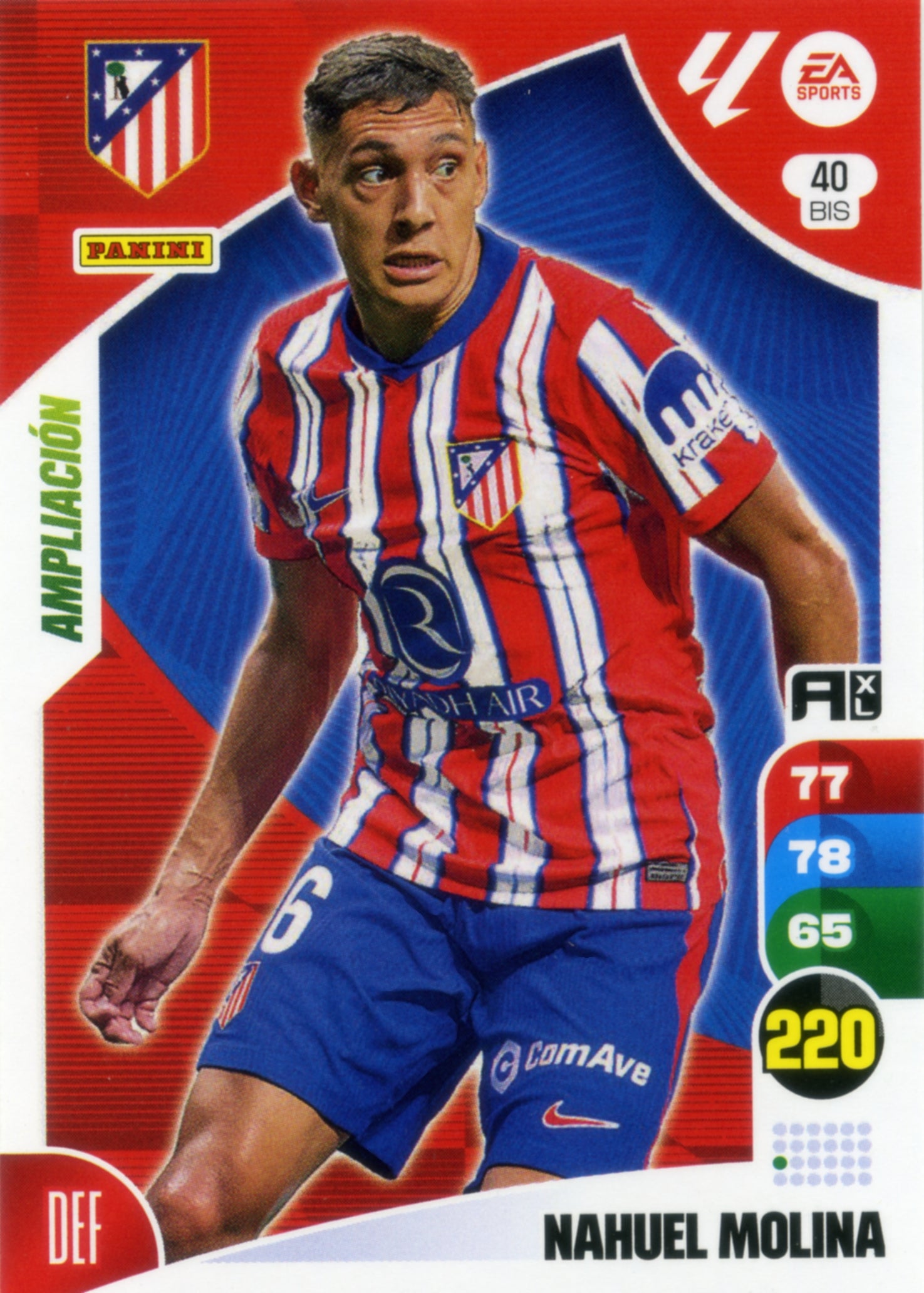 Panini Adrenalyn XL La Liga 2024/2025 - #040 BIS - NAHUEL MOLINA - ATLETICO DE MADRID - AMPLIACIÓN - Cromo RAW