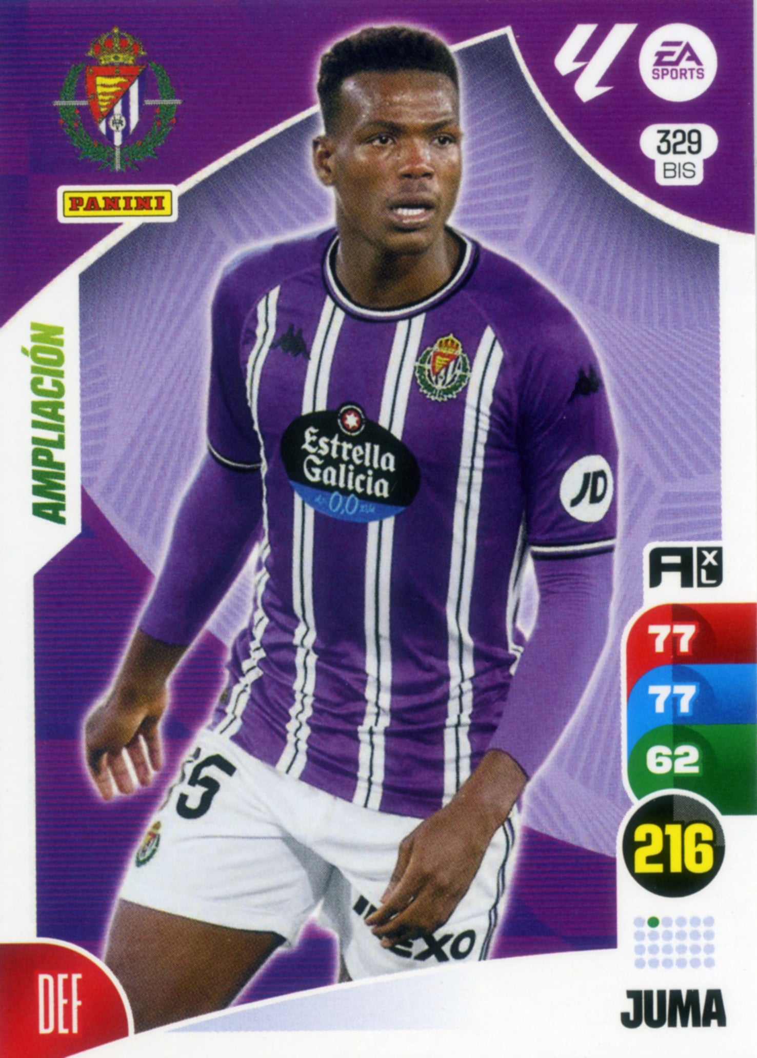 Panini Adrenalyn XL La Liga 2024/2025 - #329 BIS - JUMA - VALLADOLID - AMPLIACIÓN - Cromo RAW