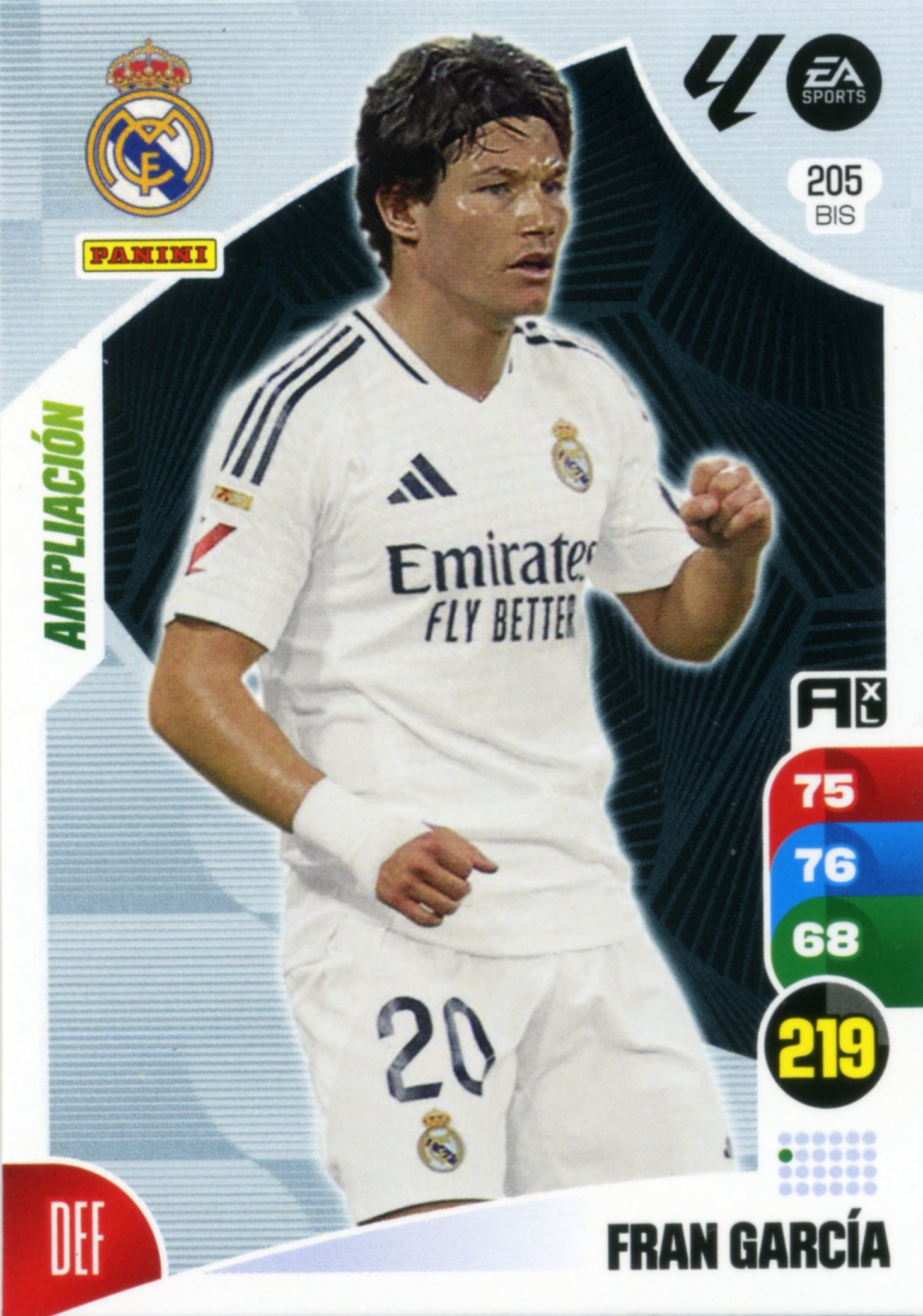 Panini Adrenalyn XL La Liga 2024/2025 - #205 BIS - FRAN GARCÍA - REAL MADRID - AMPLIACIÓN - Cromo RAW