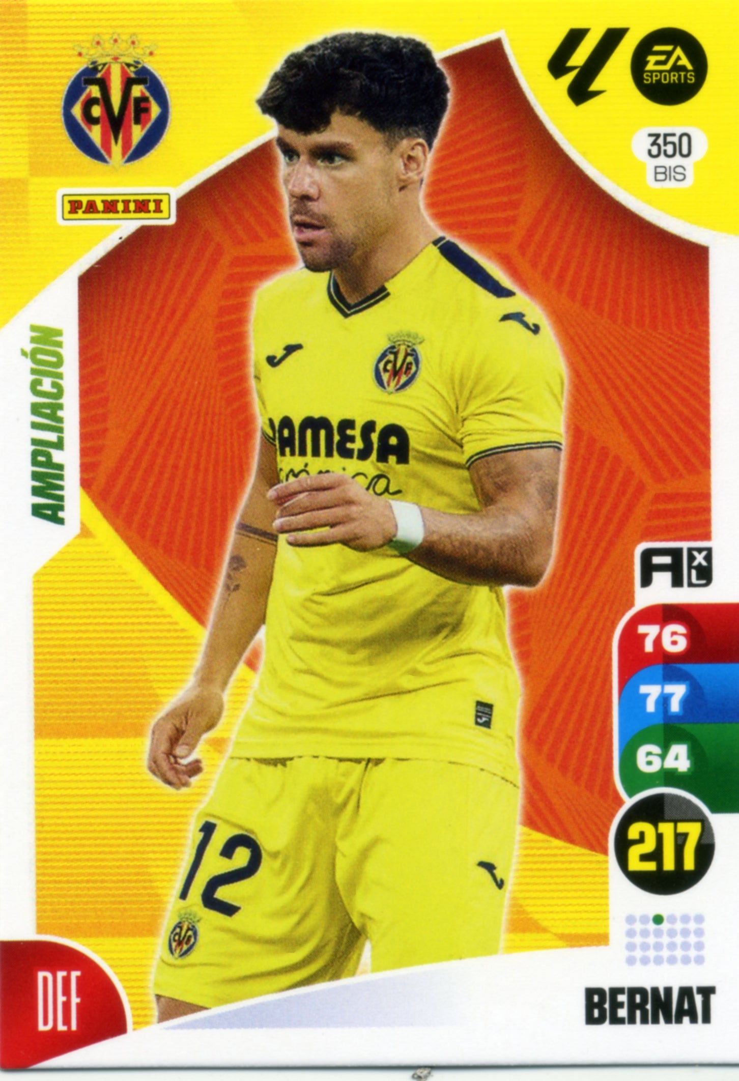 Panini Adrenalyn XL La Liga 2024/2025 - #350 BIS - BERNAT - VILLARREAL - AMPLIACIÓN - Cromo RAW