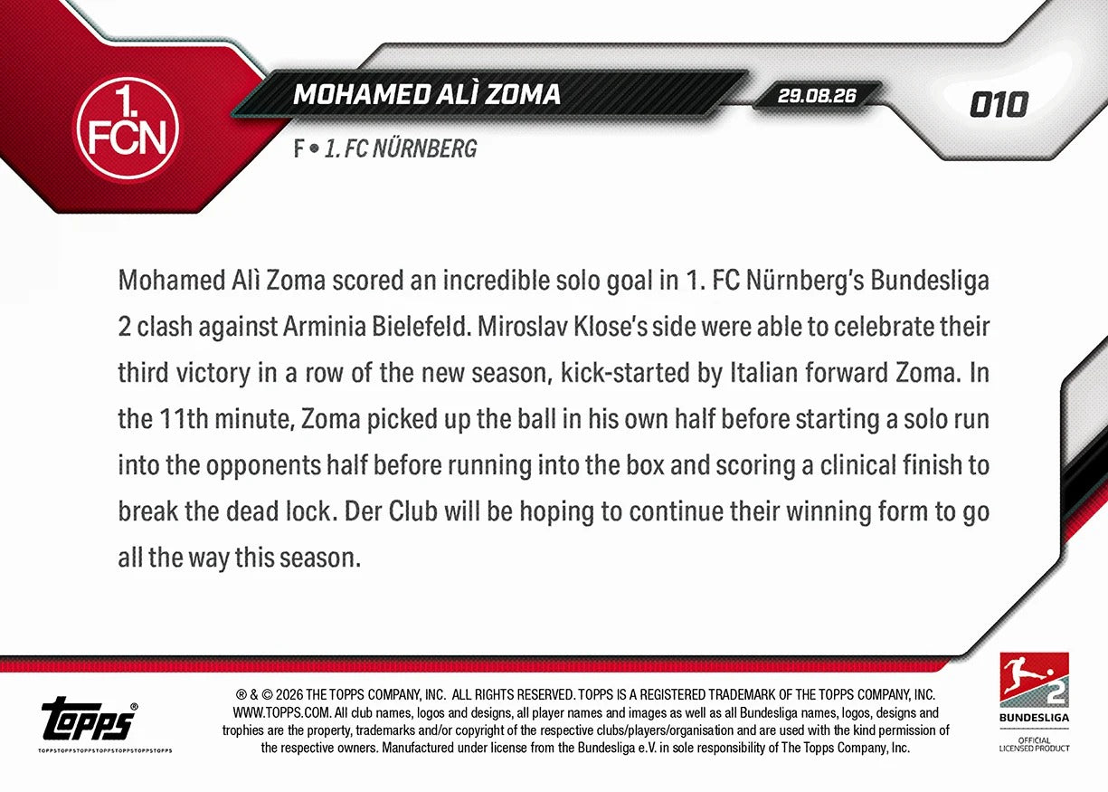 2026-27 | Topps | Now | Bundesliga | #010 | Mohamed Ali Zoma | Base