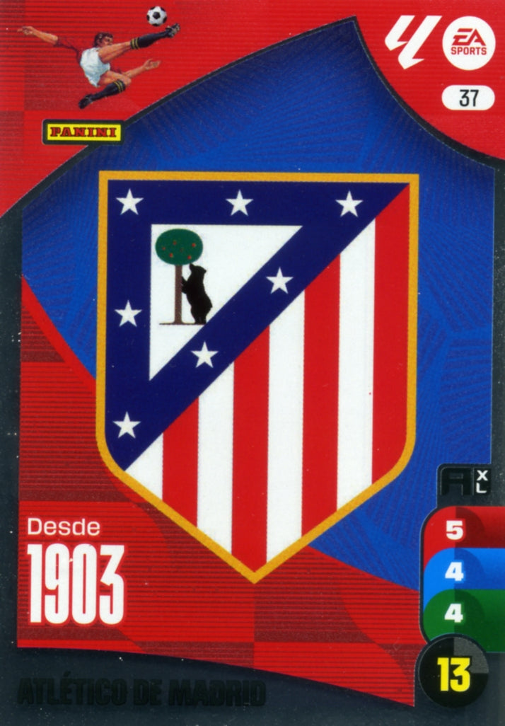 Panini Adrenalyn XL La Liga 2024/2025 - #037 - ESCUDO - ATLETICO DE MADRID - 1ª Edición, Cromo RAW