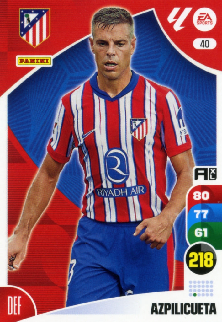 Panini Adrenalyn XL La Liga 2024/2025 - #040 - AZPILICUETA - ATLETICO DE MADRID - 1ª Edición, Cromo RAW