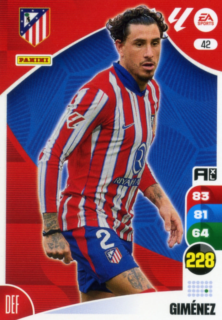 Panini Adrenalyn XL La Liga 2024/2025 - #042 - GIMÉNEZ - ATLETICO DE MADRID - 1ª Edición, Cromo RAW