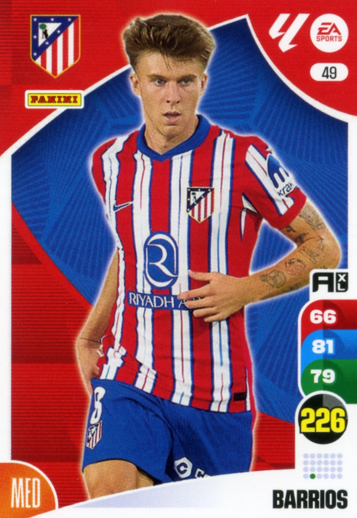 Panini Adrenalyn XL La Liga 2024/2025 - #049 - BARRIOS - ATLETICO DE MADRID - 1ª Edición, Cromo RAW