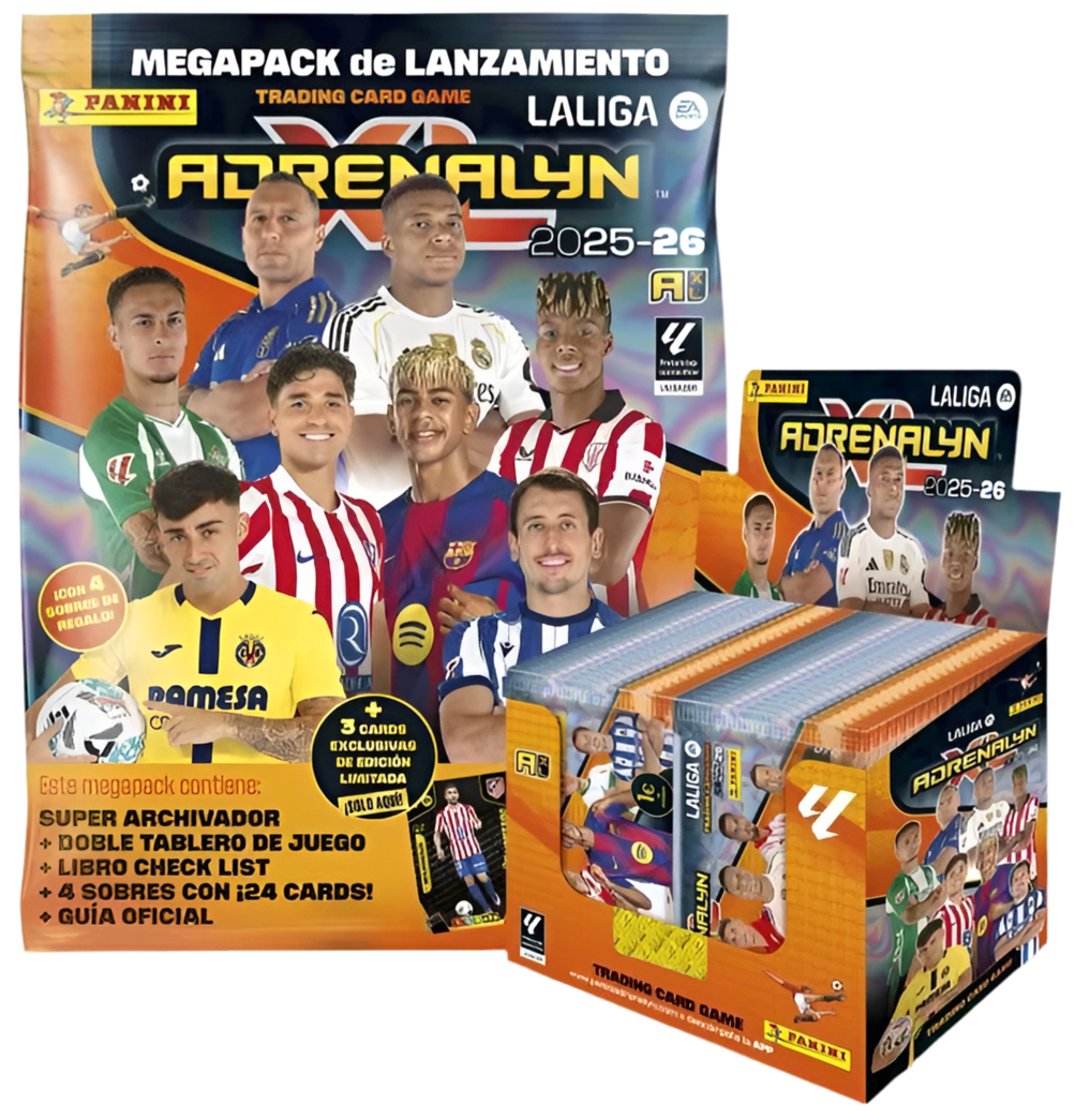Adrenalyn XL LaLiga EA Sports 2025/26 - Megapack + Cajita 50 sobres - Colección Oficial Panini