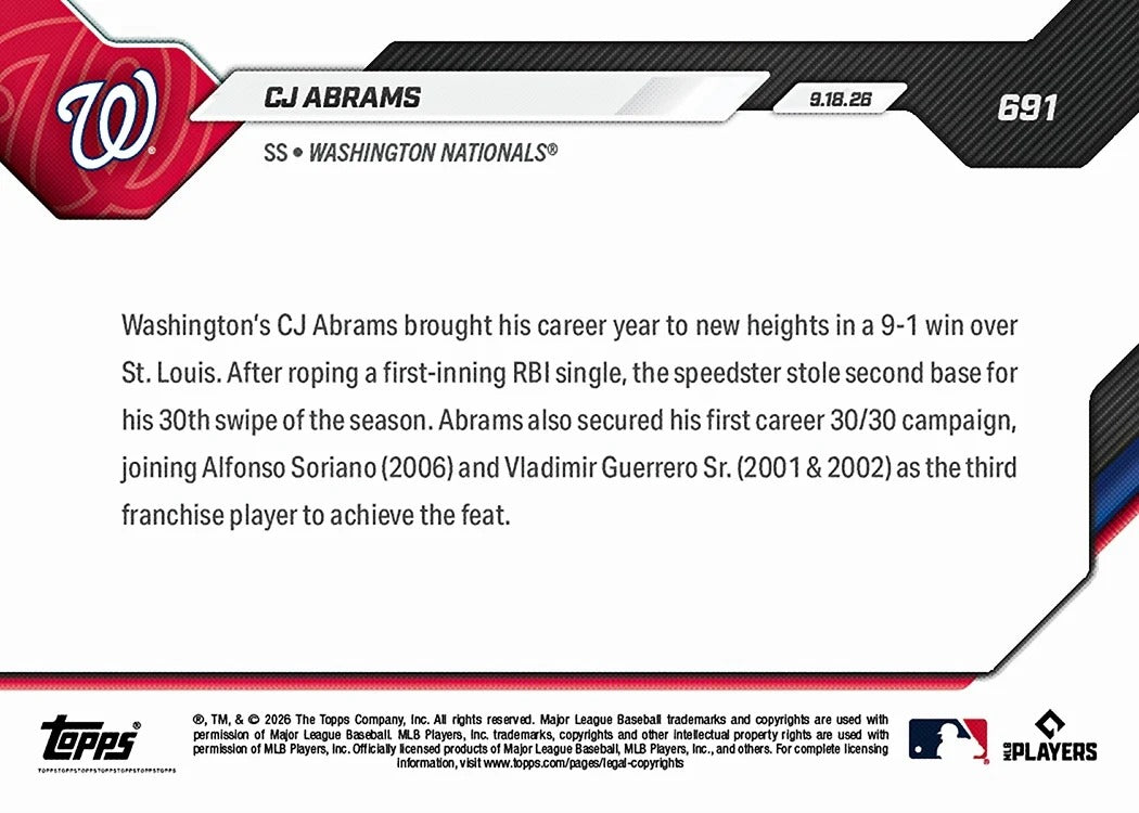 2026 | Topps | Now | MLB | #691 | CJ Abrams | Base