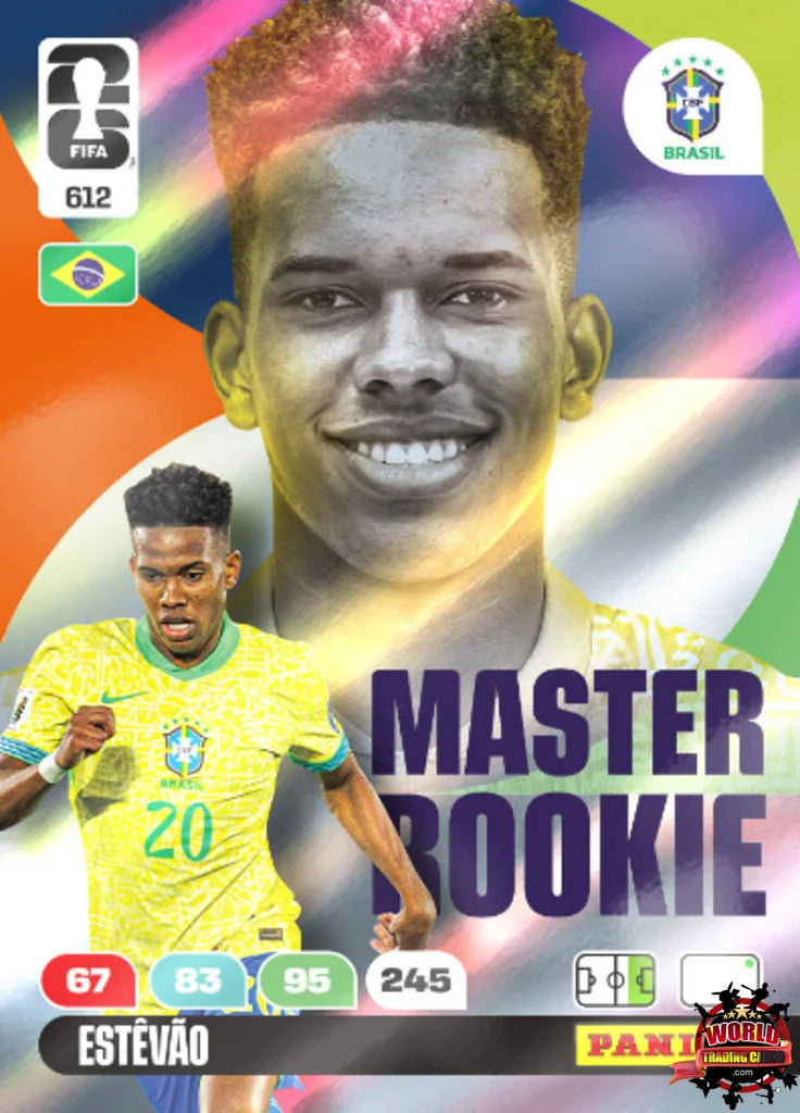 Cromo Trading Card Fútbol-Estevao Willians-Brasil-Panini Adrenalyn