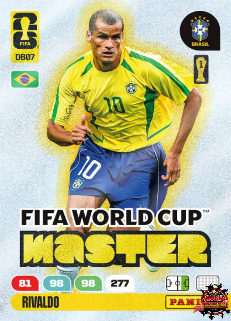 Football Trading Card-Rivaldo-Brazil-Panini Adrenalyn XL FIFA