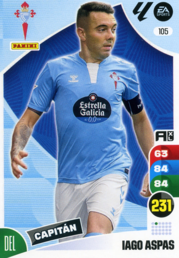Panini Adrenalyn XL La Liga 2024/2025 - #105 - IAGO ASPAS - CELTA DE VIGO - 1ª Edición, Cromo RAW