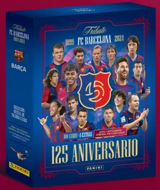 Panini Tributo FC Barcelona - 125 Aniversario - 100 Cartas + 8 Extras - 1 Autografo Original por Caja. ENVÍO GRATIS