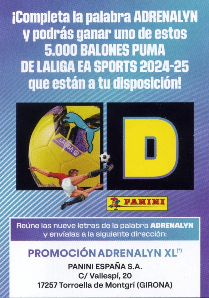 Letra Balón Liga - Letra "D" - Panini Adrenalyn XL La Liga 2024/2025