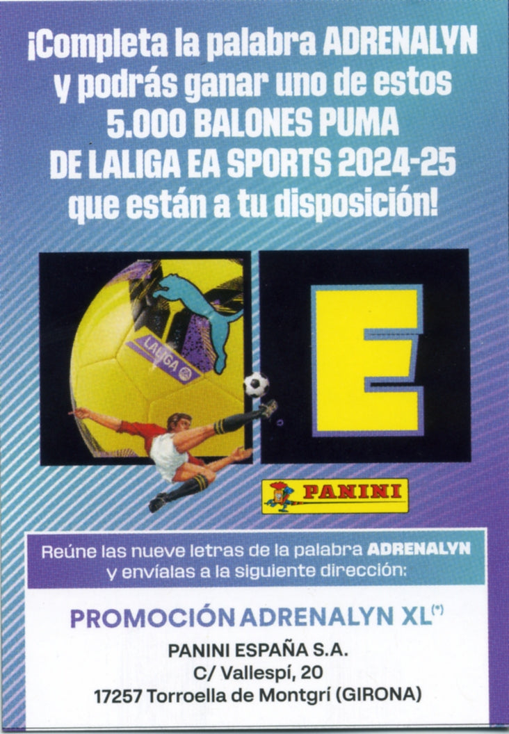 Letra Balón Liga - Letra "E" - Panini Adrenalyn XL La Liga 2024/2025
