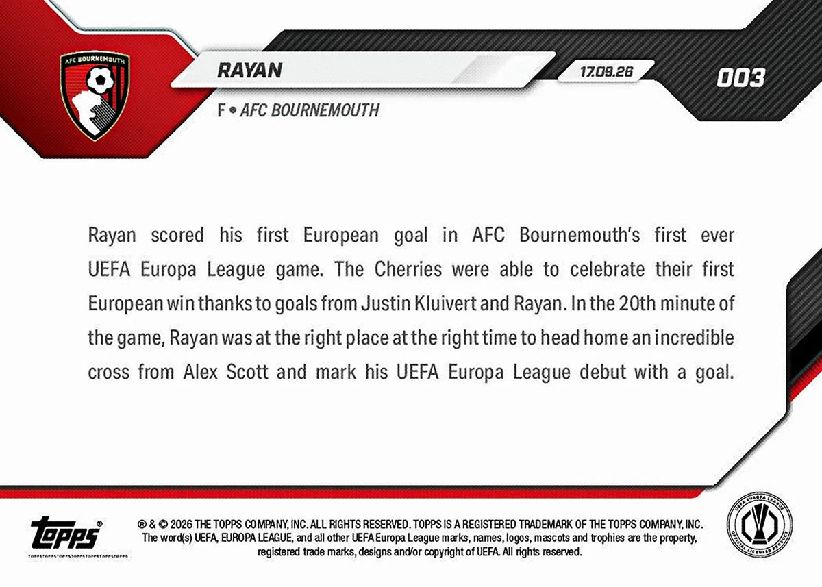 2026-27 | Topps | Now | UEL | #003 | Rayan | Base