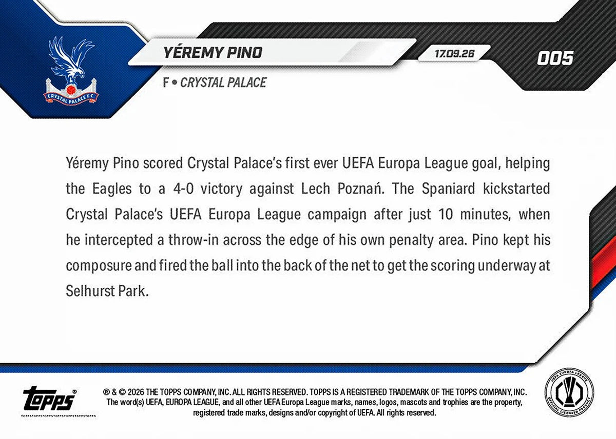 2026-27 | Topps | Now | UEL | #005 | Yéremi Pino | Base