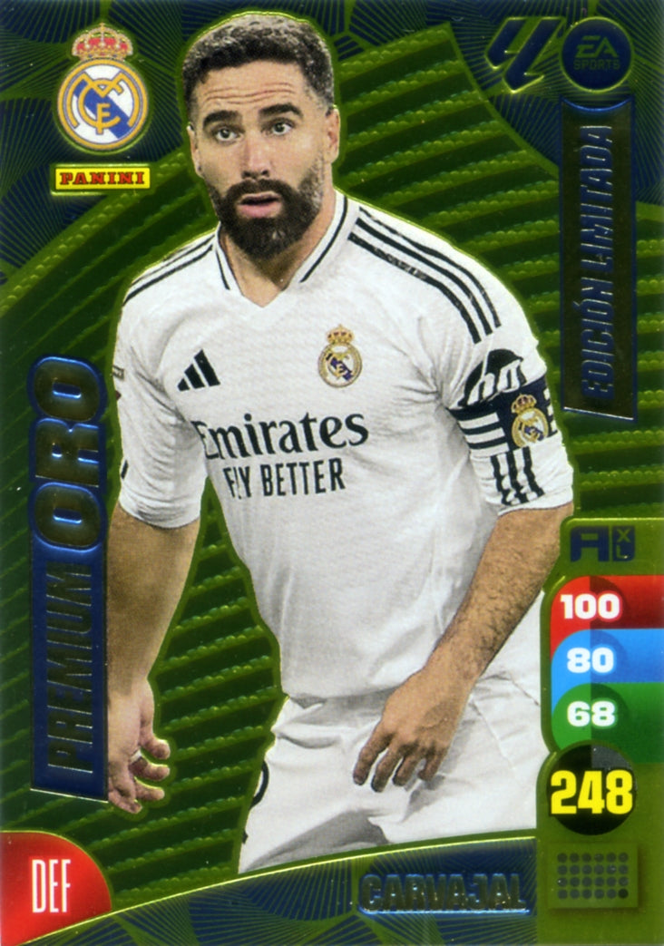 Panini Adrenalyn XL La Liga 2024/2025 - CARVAJAL - Premium Oro Edición Limitada - Cromo RAW