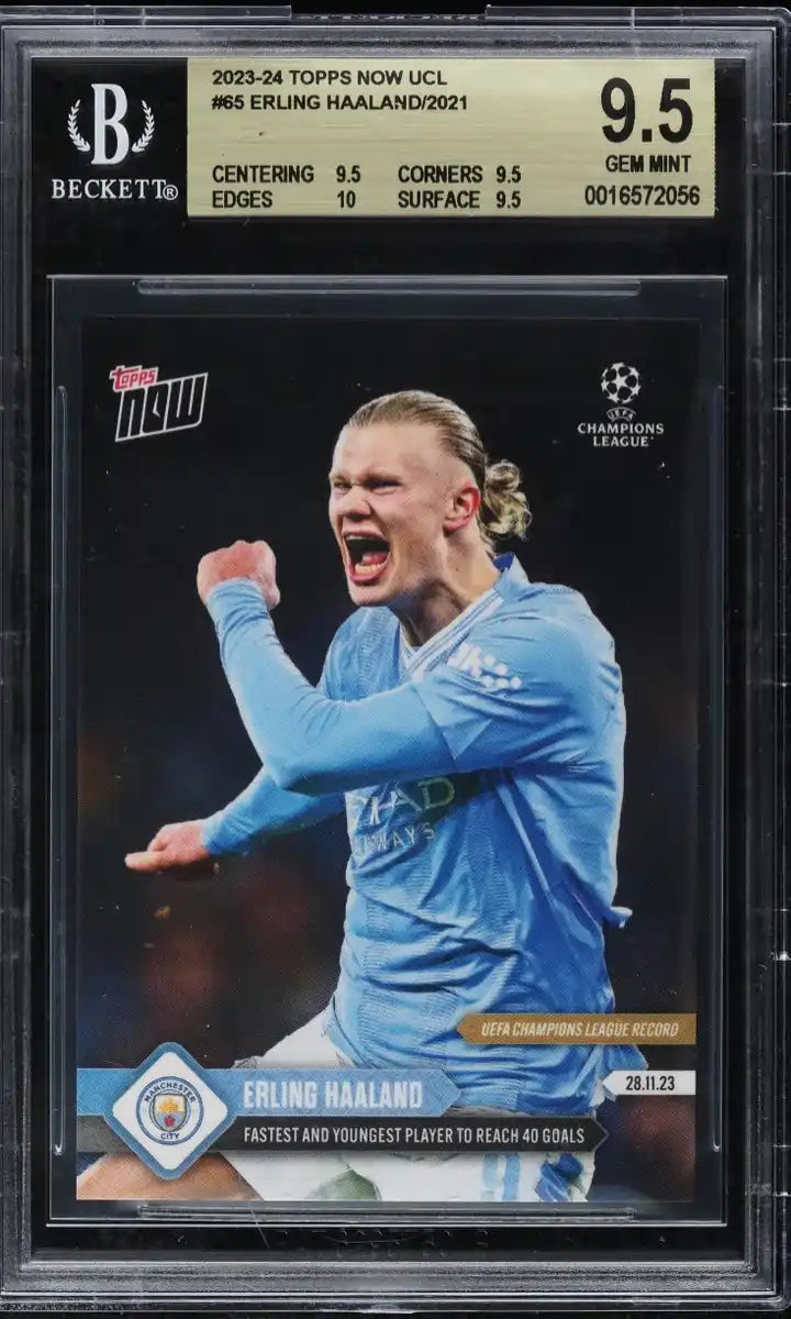 World Trading Card Graded 2024 Topps Now UCL - Erling Haaland #065