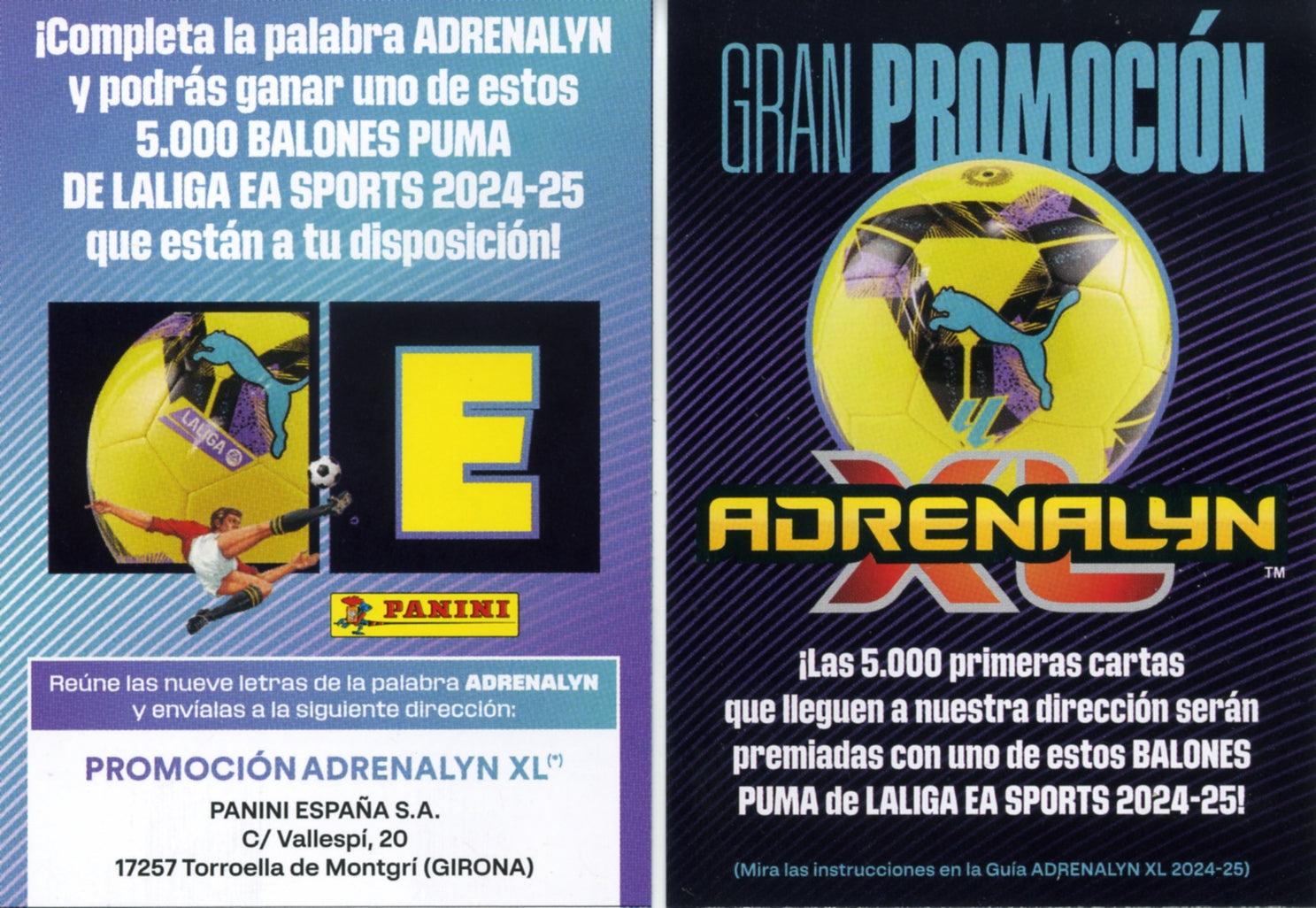 Letra Balón Liga - Letra "E" - Panini Adrenalyn XL La Liga 2024/2025