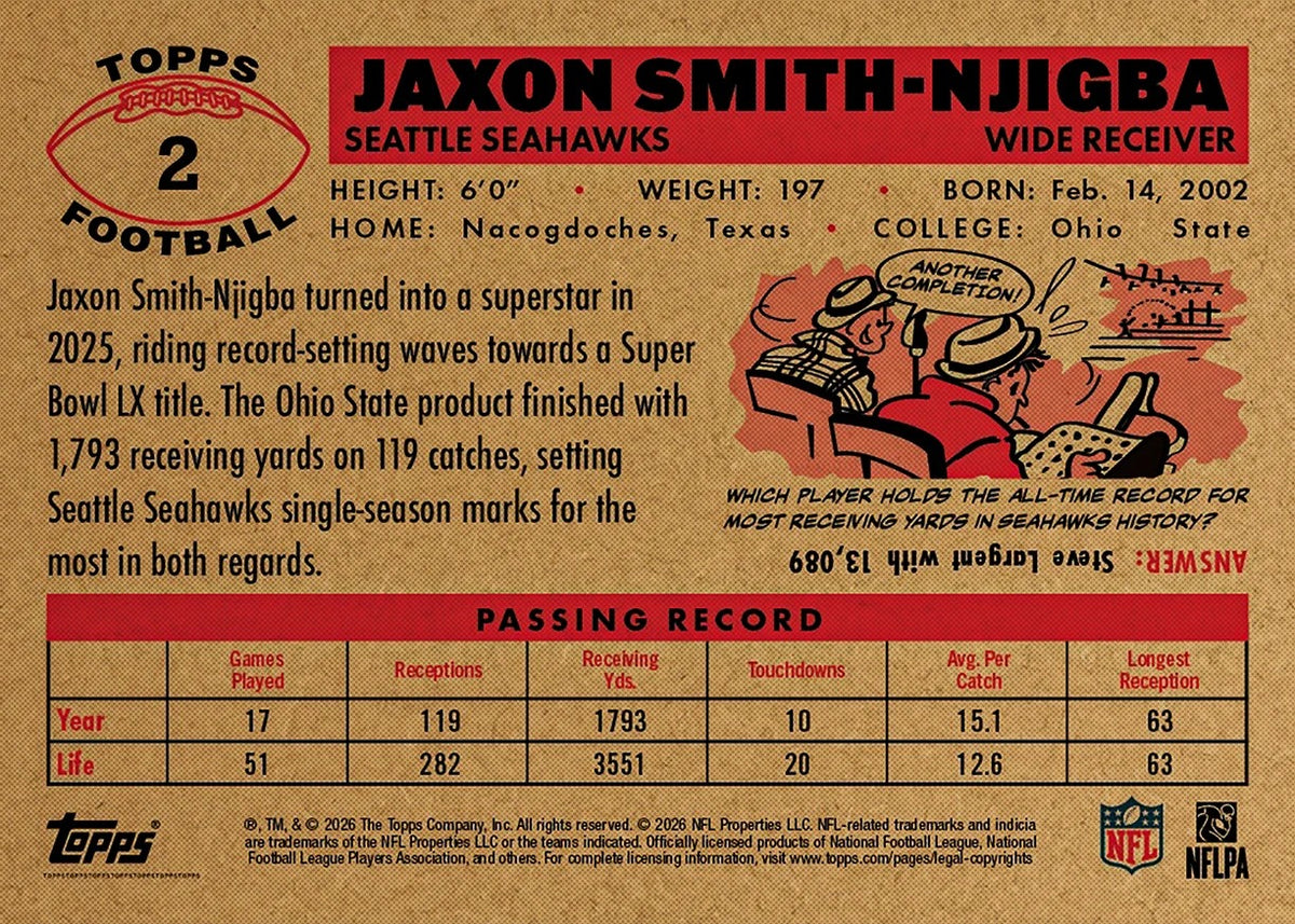 2026 | Topps | Living Set | NFL | #002 | Jaxon Smith-Njigba | Base
