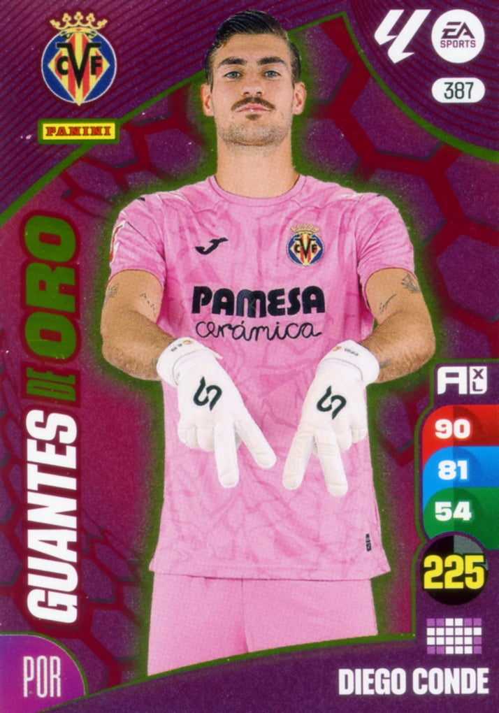 Panini Adrenalyn XL La Liga 2024/2025 - #387 - GUANTES DE ORO - DIEGO CONDE - 1ª Edición, Cromo RAW