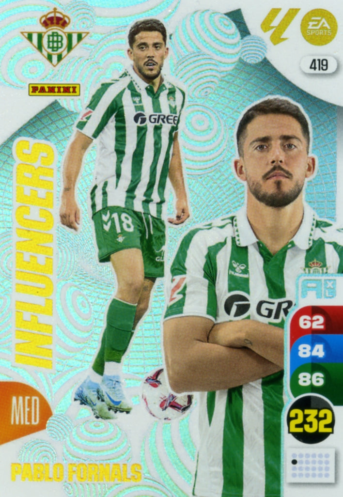 Panini Adrenalyn XL La Liga 2024/2025 - #419 - INFLUENCERS - PABLO FORNALS - 1ª Edición, Cromo RAW