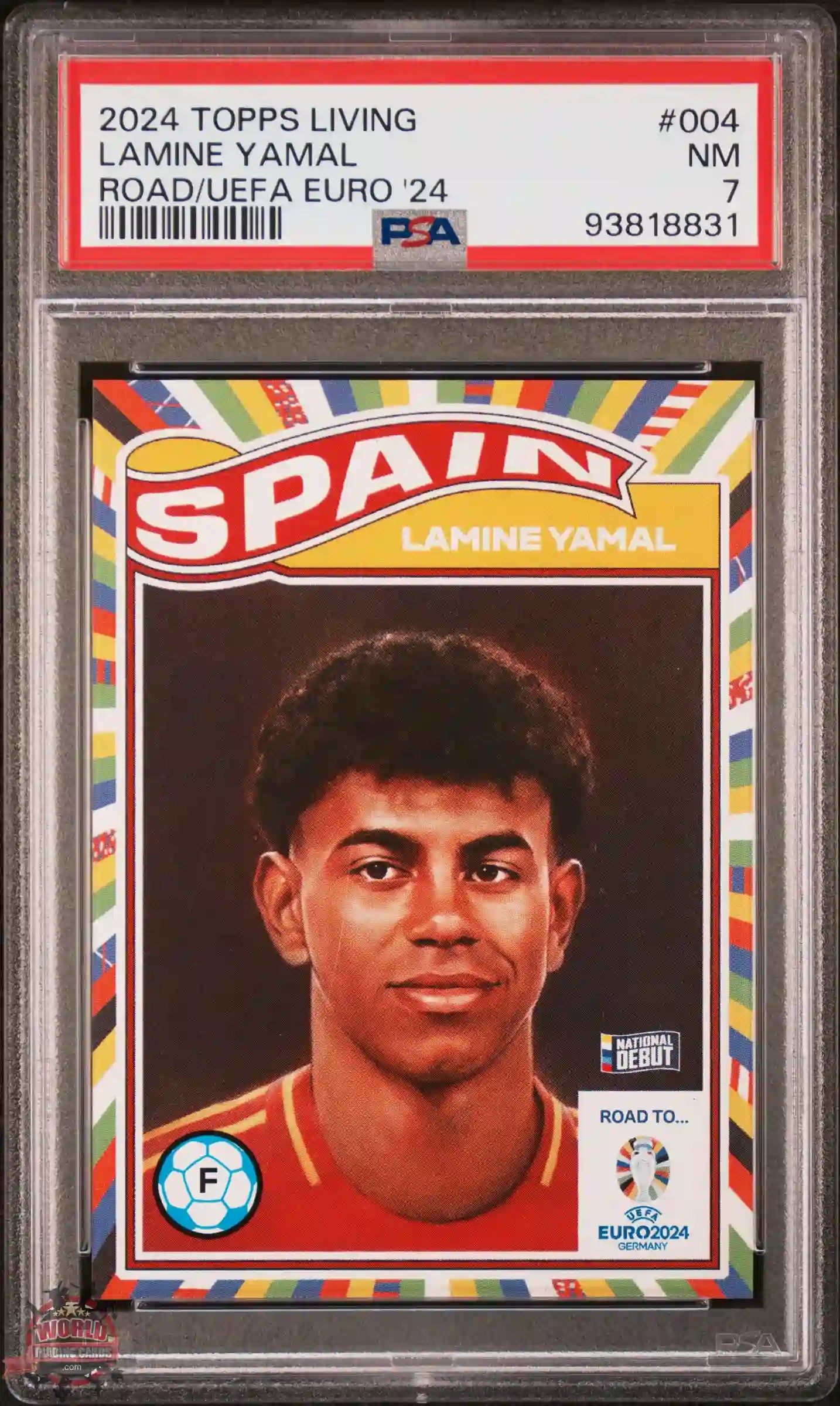 Lamine Yamal - 2024 - Topps Living Set UEFA EURO - ROOKIE - #004 - España - GRADED PSA 7 - NATIONAL DEBUT