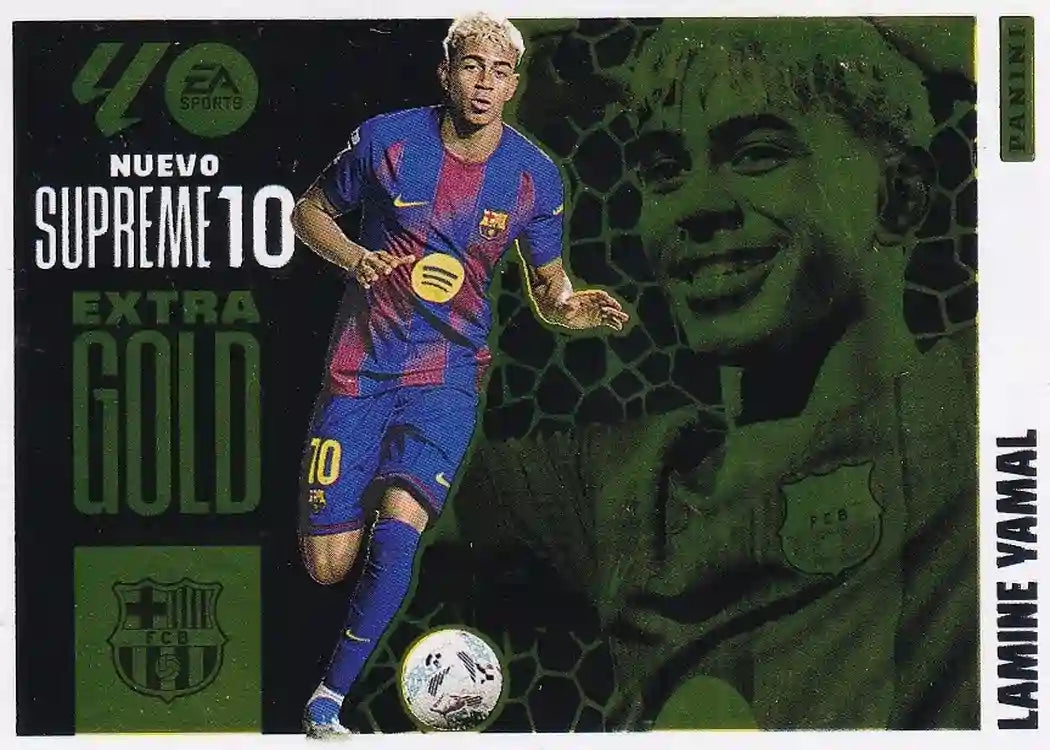 Lamine Yamal - Panini Liga Este - 2025-2026 - 4ª Edicion - Nuevo Supreme 10 Extra Gold