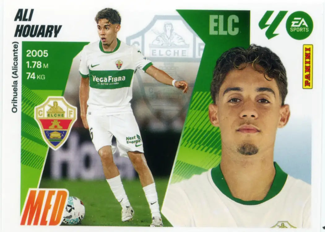 Cromo Trading Card Fútbol-Ali Houary-Elche CF-Panini Liga Este 2025-2026-16Bis-Coloca