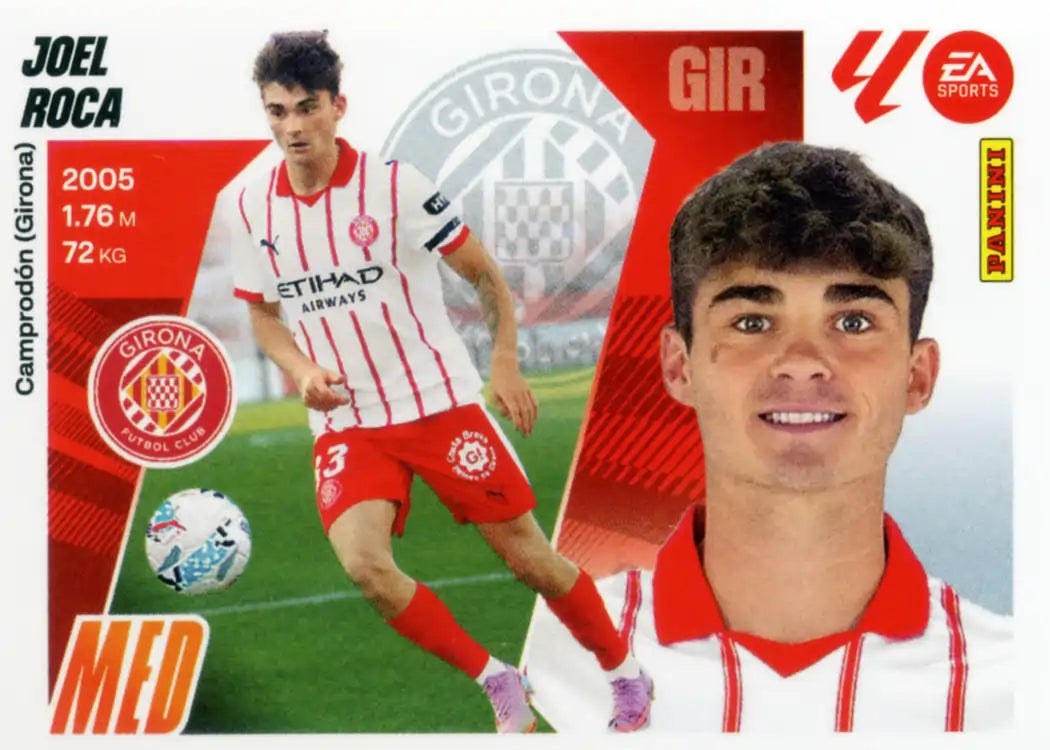 Cromo Trading Card Fútbol-Joel Roca-Girona FC-Panini Liga Este 2025-2026-13Bis-Coloca