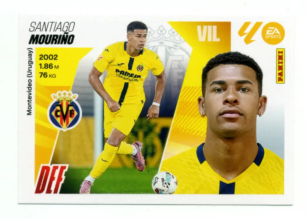 Cromo Trading Card Fútbol-Mouriño-Villarreal CF-Panini Liga Este 2025-2026-UF30-Últimos Fichajes