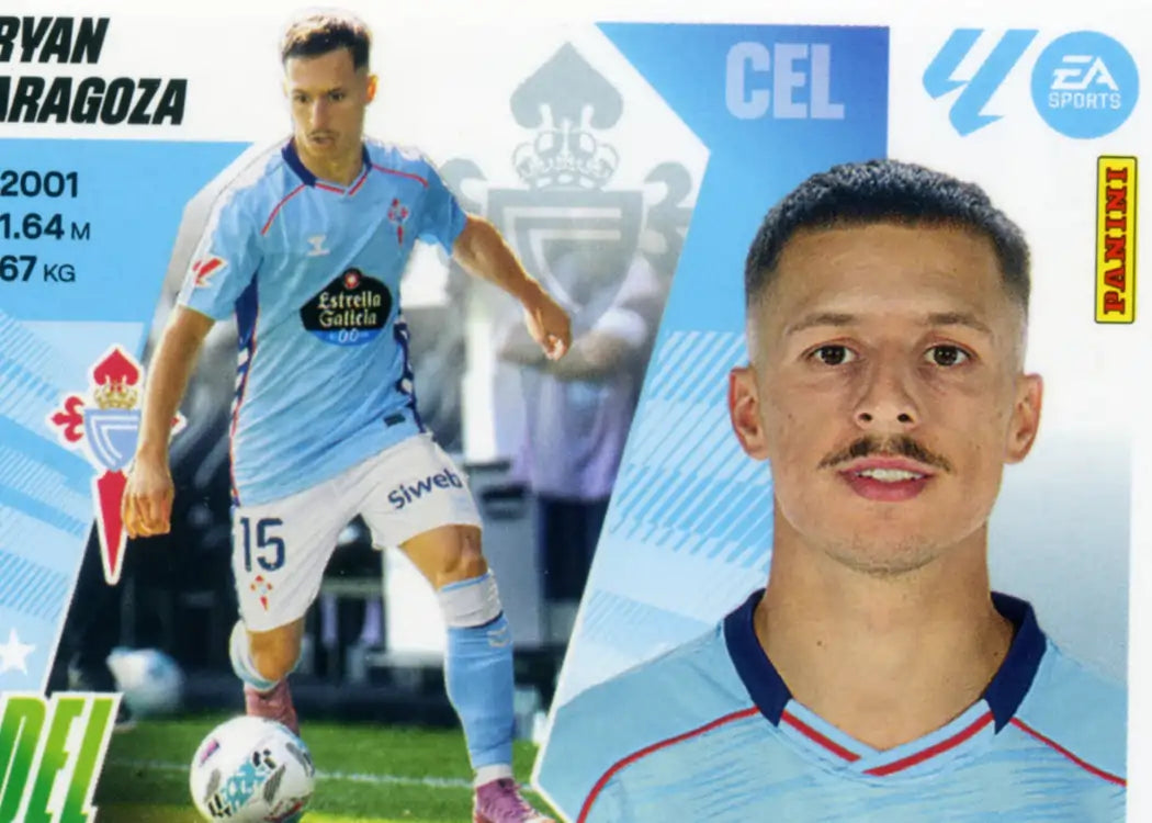 Cromo Trading Card Fútbol-Bryan Zaragoza-RC Celta-Panini Liga Este 2025-2026-UF31-Últimos Fichajes