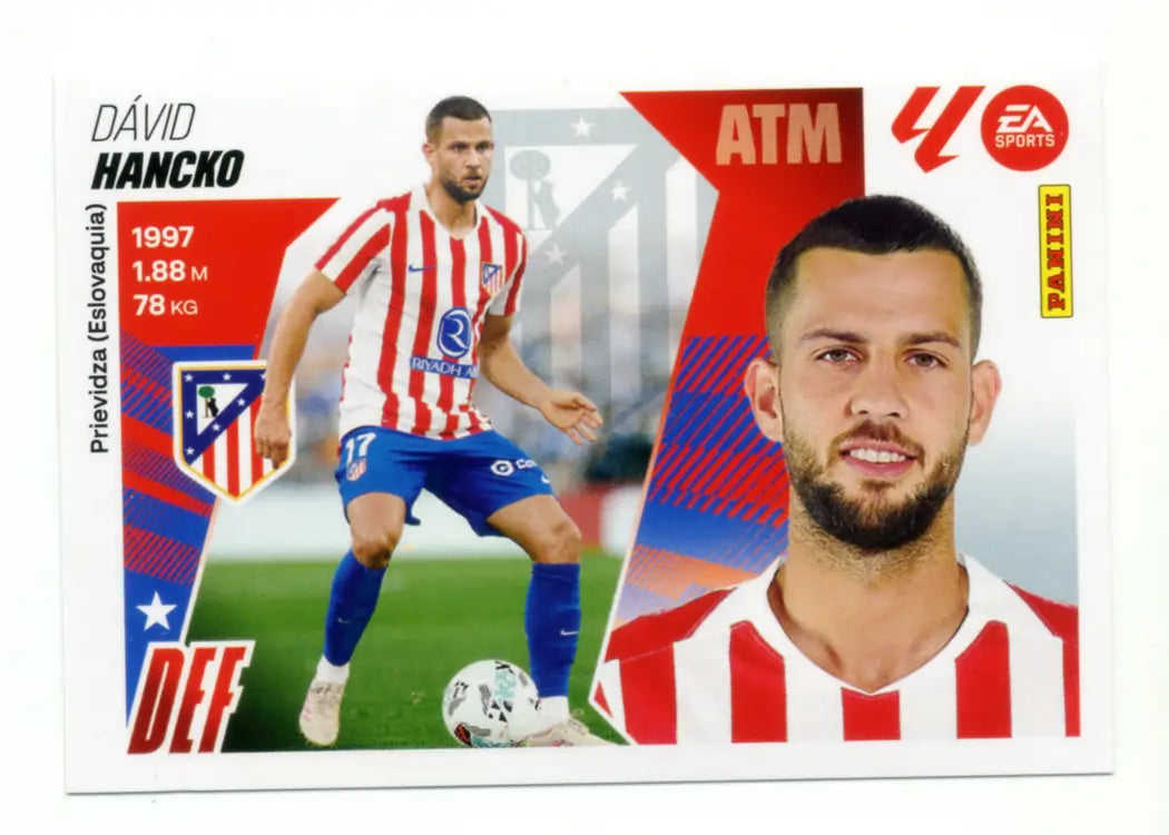 Cromo Trading Card Fútbol-Hancko-Atlético de Madrid-Panini Liga Este 2025-2026-UF35-Últimos Fichajes