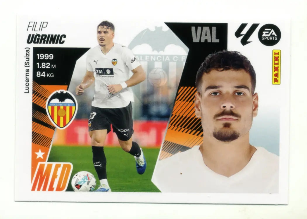 Cromo Trading Card Fútbol-Ugrinic-Valencia CF-Panini Liga Este 2025-2026-UF37-Últimos Fichajes