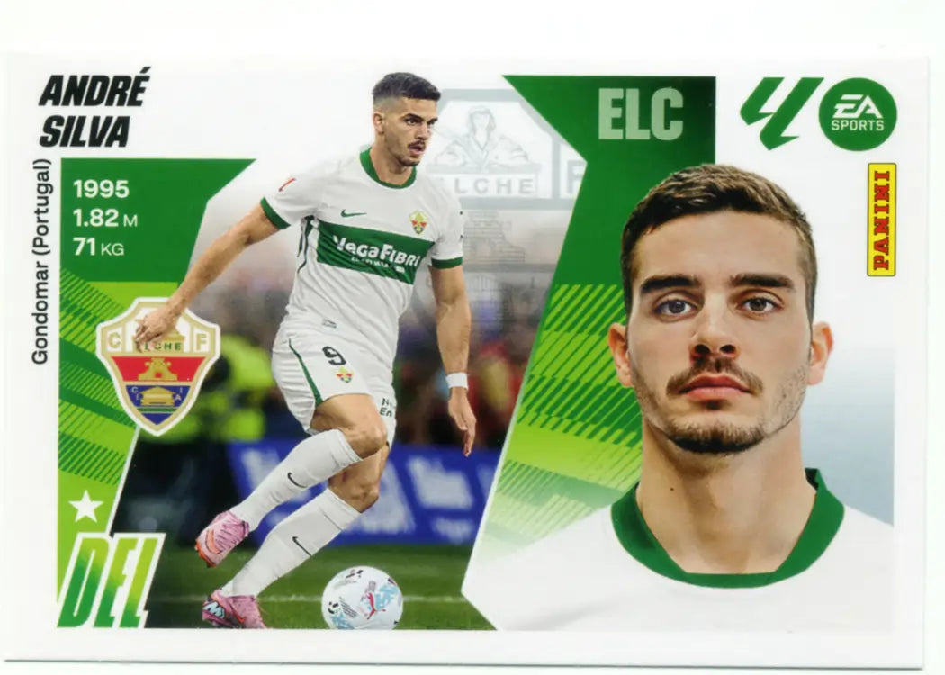 Cromo Trading Card Fútbol-Andre Silva-Elche CF-Panini Liga Este 2025-2026-UF44-Últimos Fichajes