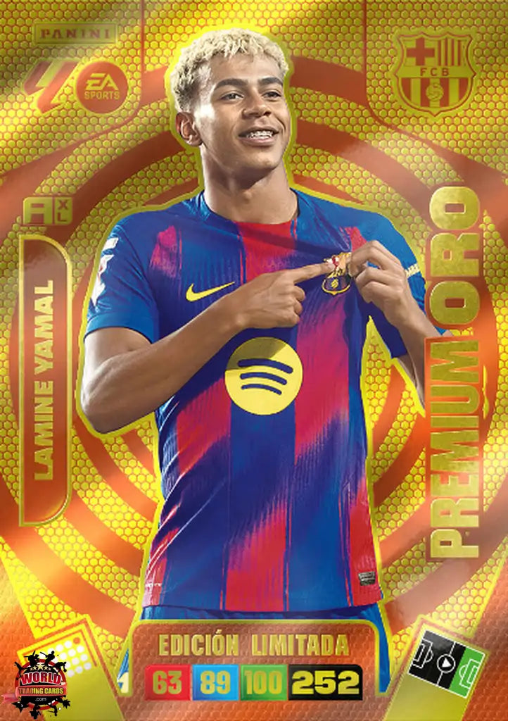 Lamine Yamal - Barcelona - Panini Adrenalyn XL - 2025-2026 - SPO - Edición Limitada - Premium Oro