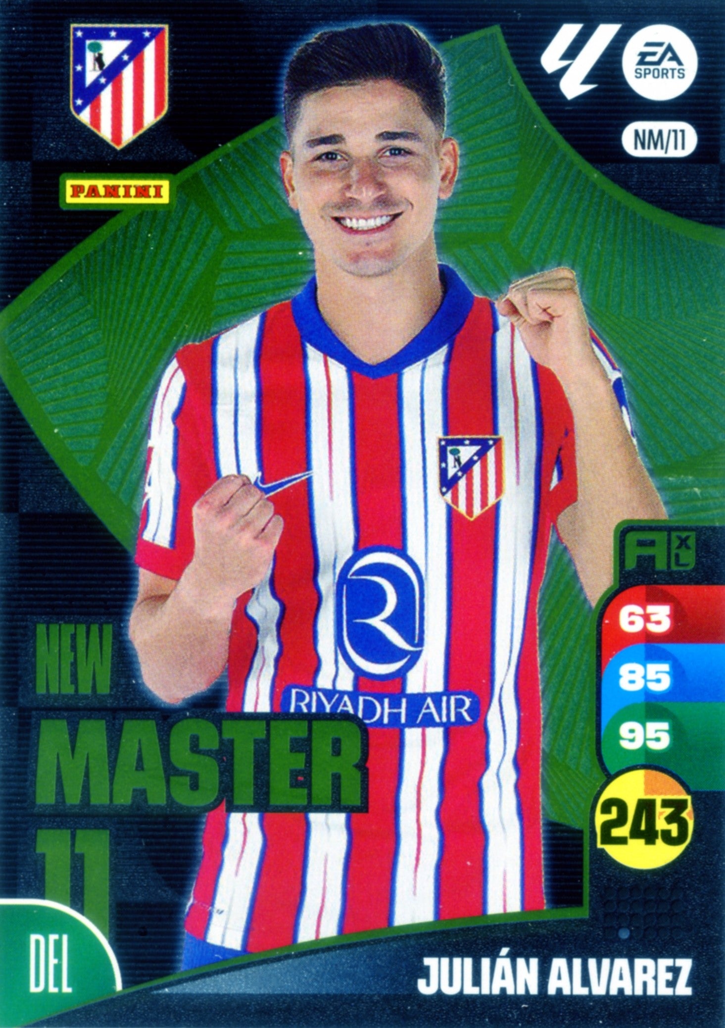 Panini Adrenalyn XL La Liga 2024/2025 - #NM/0011 - NEW MASTER 11 - JULIAN ALVAREZ - 1ª Edición, Cromo RAW
