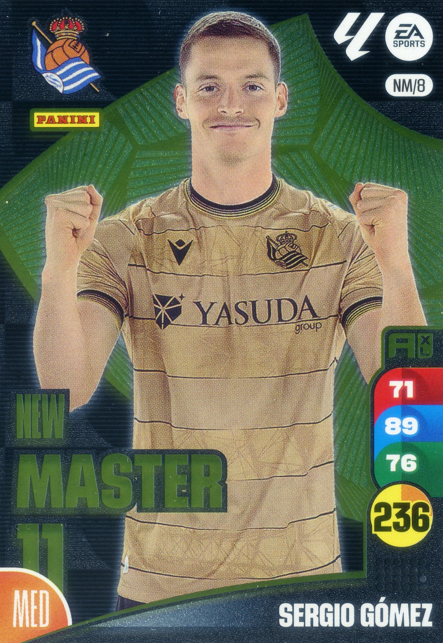 Panini Adrenalyn XL La Liga 2024/2025 - #NM/08 - NEW MASTER 11 - SERGIO GOMEZ - 1ª Edición, Cromo RAW