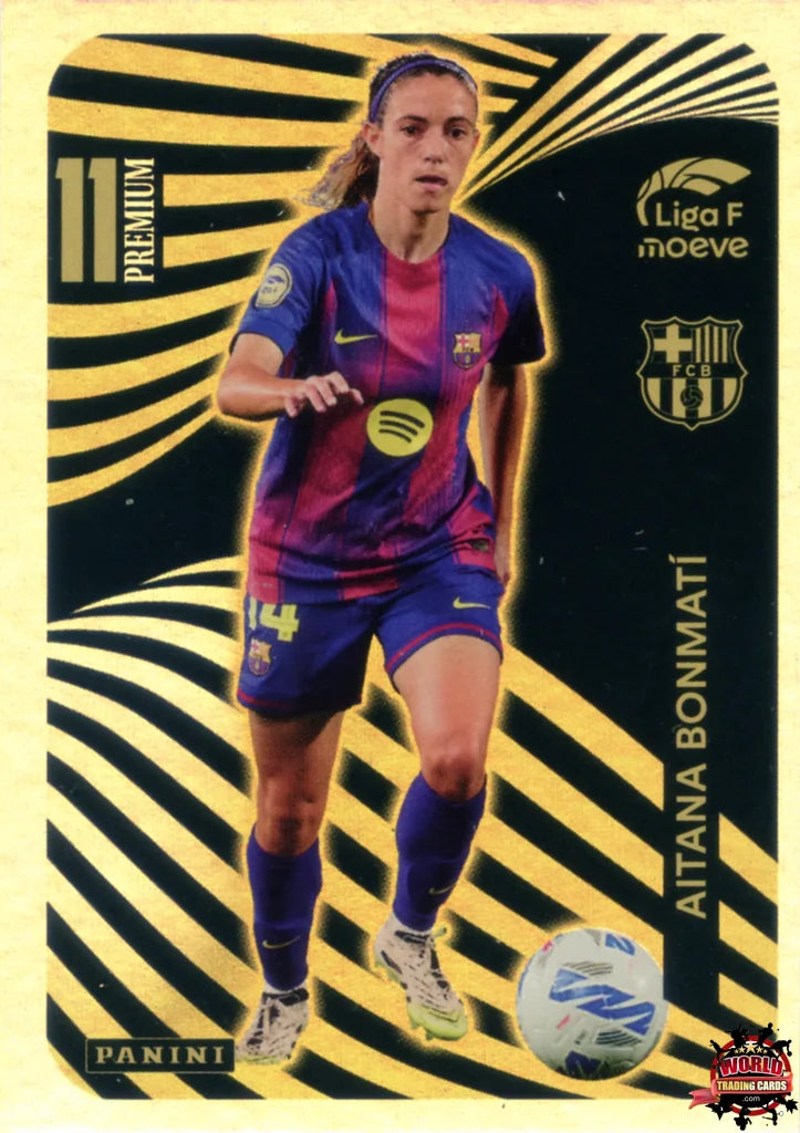 Cromo Trading Card Fútbol-Aitana Bonmatí-FC Barcelona-Panini Liga F Moeve 2025-2026-P08 -Premium 11