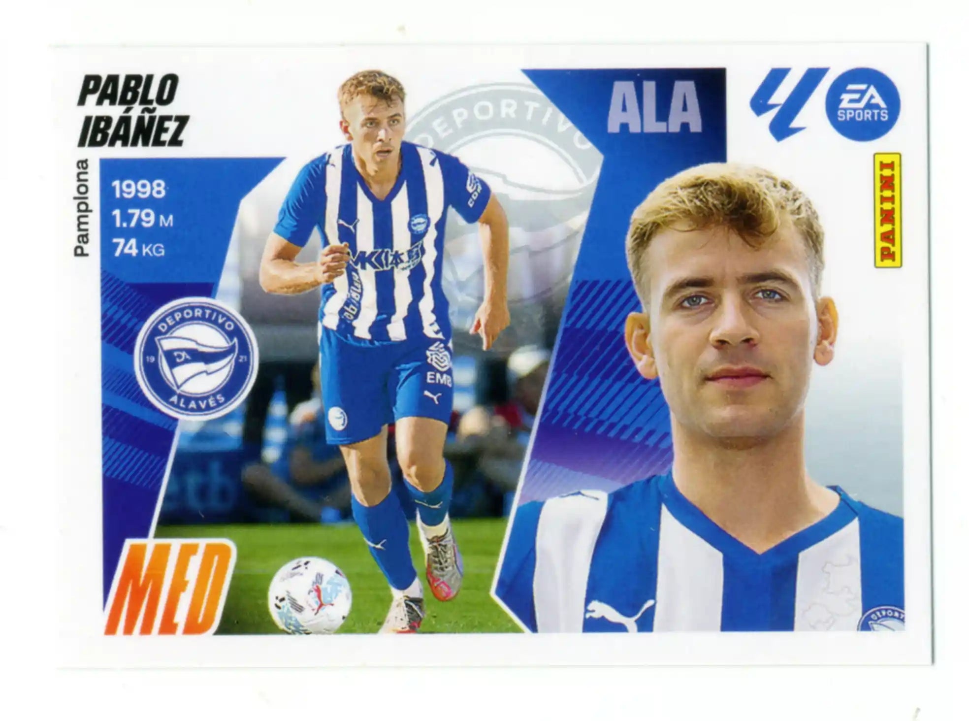 Cromo Trading Card Fútbol-Pablo Ibáñez-Alavés-Panini Liga Este  2025/2026-UF3-Básico