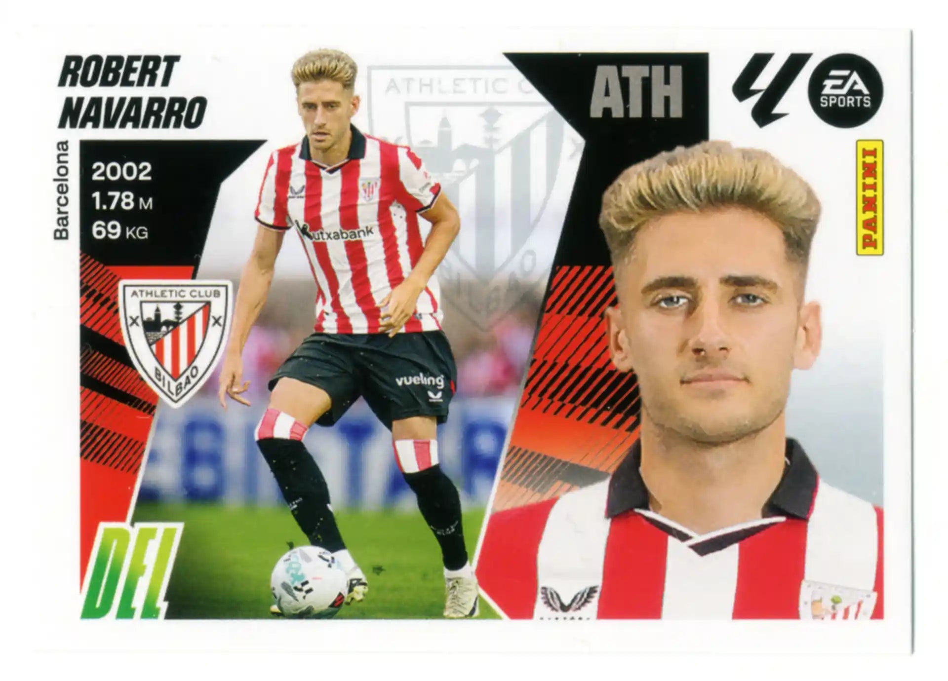 Cromo Trading Card Fútbol-Robert Navarro-Athletic Club-Panini Liga Este  2025/2026-UF4-Básico